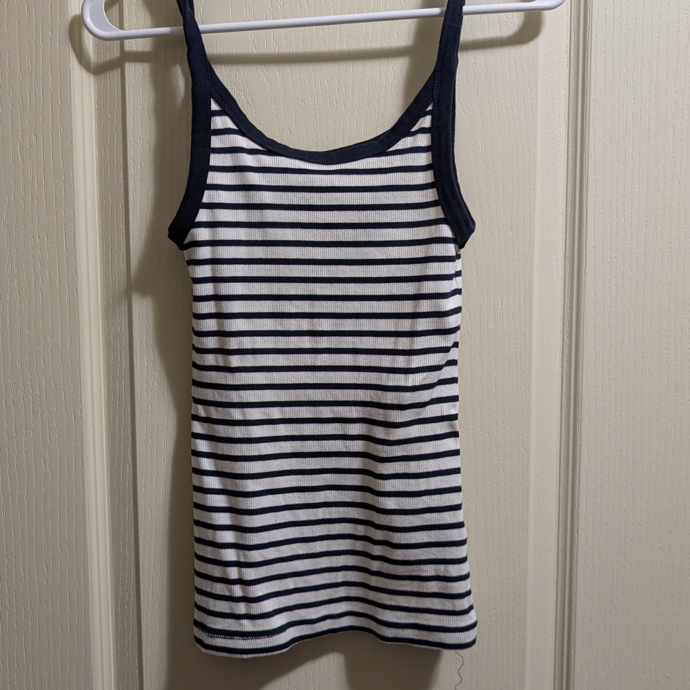 H&M Navy and White Striped Top